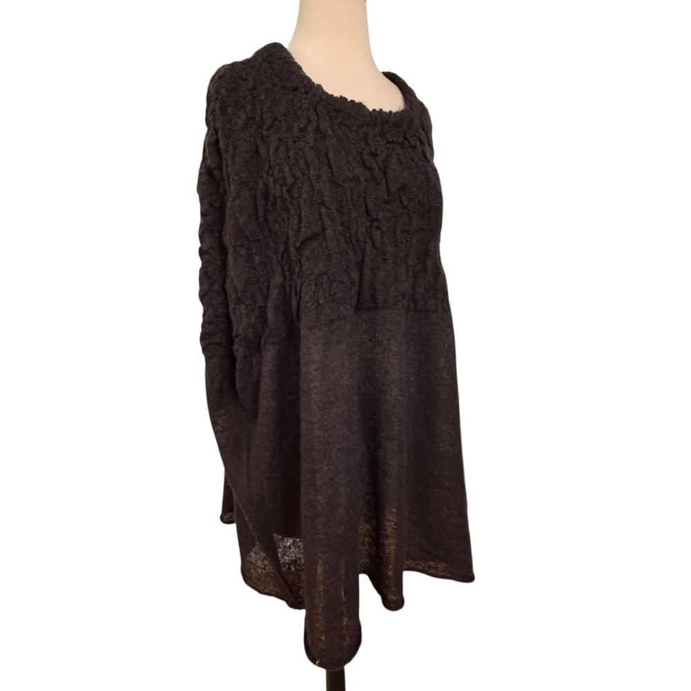 Cabi Waverly Poncho Charcoal Dark Gray Lightweight Wool Blend Size Small - Picture 3 of 10